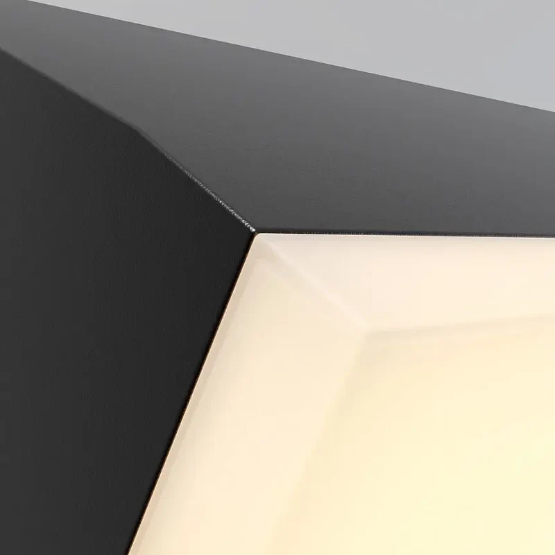 Wandleuchte – Graphitfarbenes Aluminium, Warmweißes Licht, IP54 Schutz, 18 cm Höhe - Brick | Maytoni