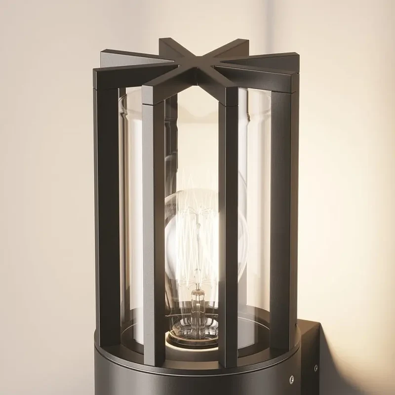 Wandleuchte – Graphit Aluminium, IP54 Schutz, 250 mm Höhe, E27 Licht - Barrel | Maytoni