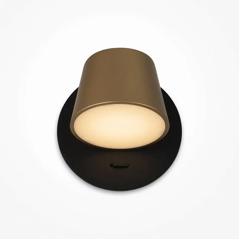 Wandleuchte – Schwarz-Messingfarbenes Metall, 7 W Leistung, Warmweiß, Ø12 cm - Pixel | Maytoni