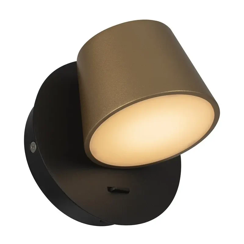 Wandleuchte – Schwarz-Messingfarbenes Metall, 7 W Leistung, Warmweiß, Ø12 cm - Pixel | Maytoni