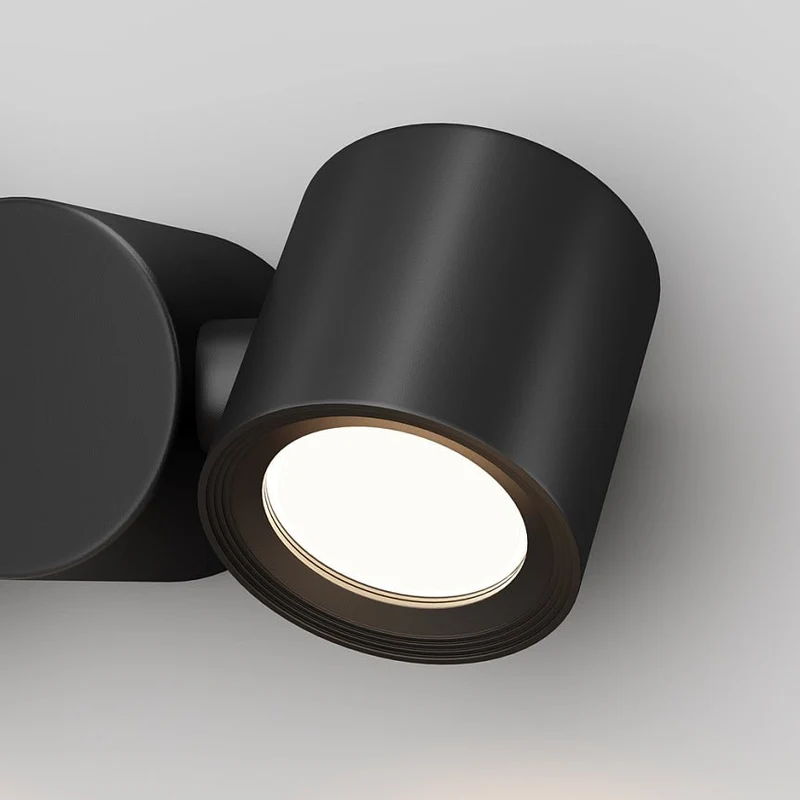 Wandleuchte – Schwarzes Finish, Aluminium Gehäuse, Zweiflammiges Design, Höhe 6,7 cm - Wall Street | Maytoni