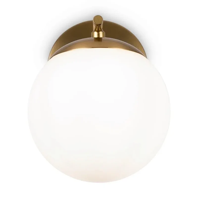 Wandleuchte – Messingfarbenes Metall, Glasschirm, E27 Fassung, 60 W Leistung, 20 cm Höhe - Marble | Maytoni