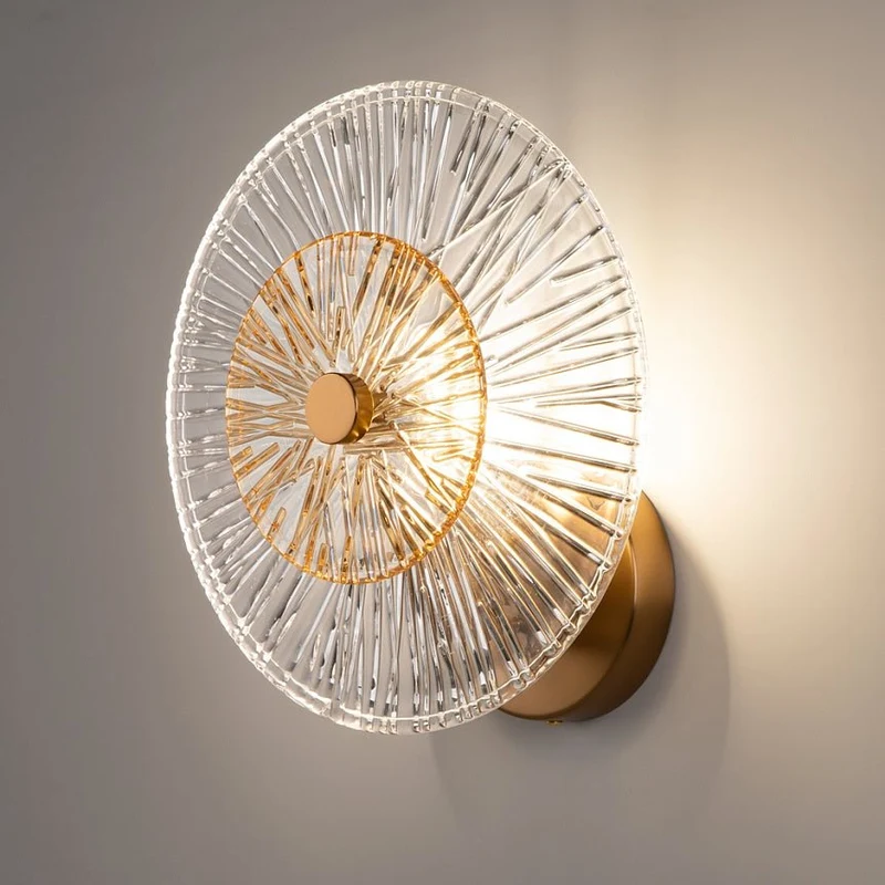Wandleuchte – Bronzene Optik, Glasschirm, E14 Sockel - Aster | Maytoni
