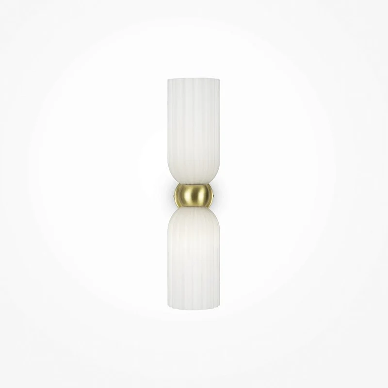Wandleuchte – Goldener Rahmen, Weißes Glas, 40 Watt - Antic | Maytoni