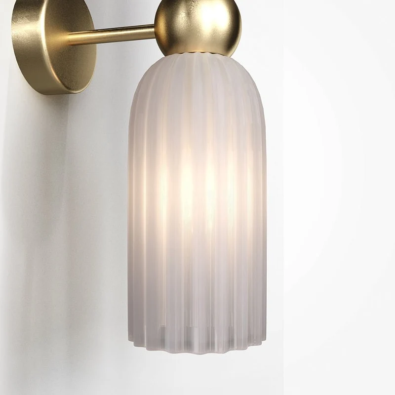 Wandleuchte – Goldener Rahmen, Weißes Glas, 40 Watt - Antic | Maytoni