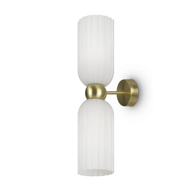 Wandleuchte – Goldener Rahmen, Weißes Glas, 40 Watt - Antic | Maytoni