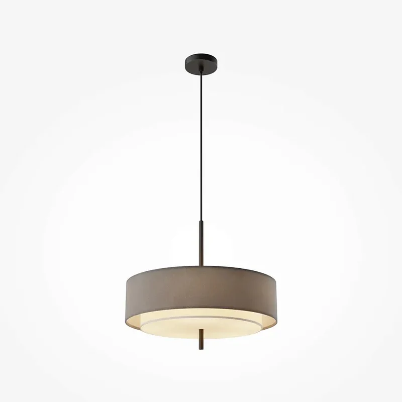Pendelleuchte – Braun Stoff, Schwarzes Metall, Fünf E27 - Bergamo | Maytoni