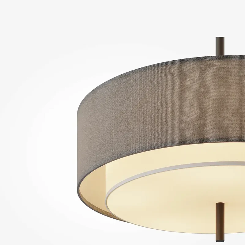 Pendelleuchte – Braun Stoff, Schwarzes Metall, Fünf E27 - Bergamo | Maytoni