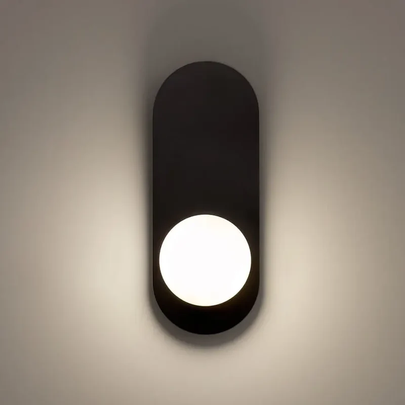 Wandleuchte – Schwarzes Metall, Glas Kugel, G9 Lichtquelle - Bao | Maytoni