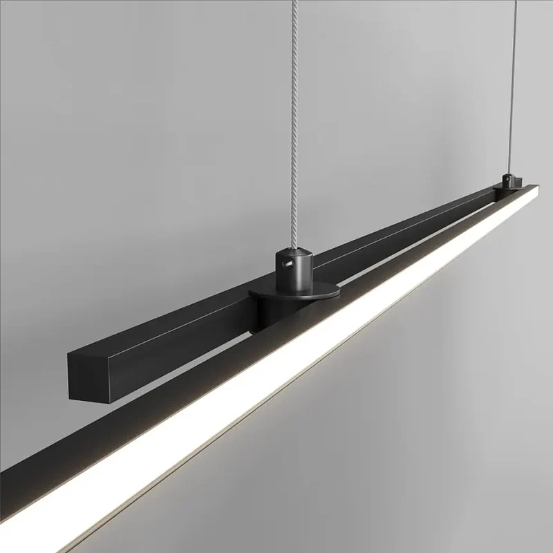 Pendelleuchte – Schwarzes Aluminium, 48 W Leistung, Neutralweiß Licht, 150,0 cm Länge - Halo | Maytoni