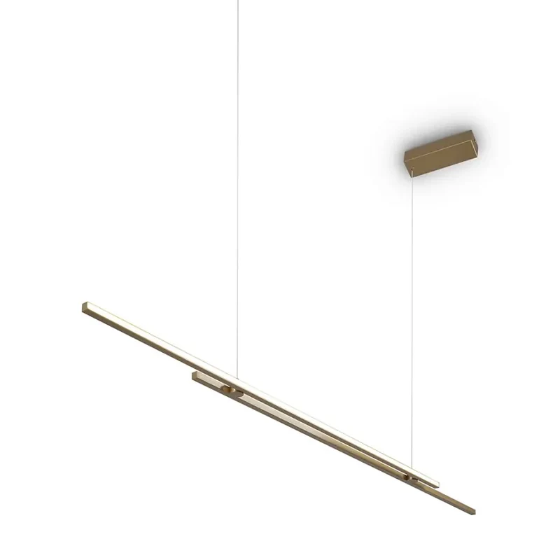 Pendelleuchte – Messingfarbenes Aluminium, 48 W Leistung, IP20 Schutzart, 150,0 cm Länge - Halo | Maytoni