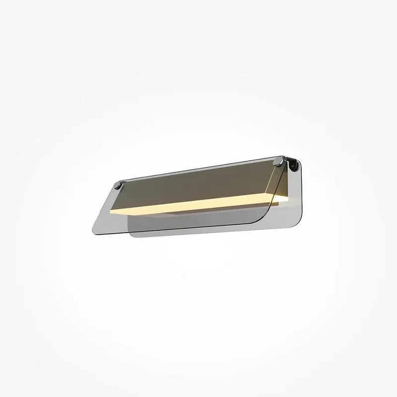 Wandleuchte – Schwarzes Aluminium, Rauchglas, 6 W LED, Länge 30 cm- Flat | Maytoni