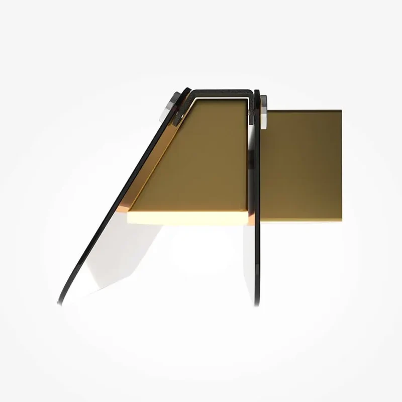 Wandleuchte – Schwarzes Aluminium, Bernsteinglas, 6 W LED, Länge 30 cm - Flat | Maytoni