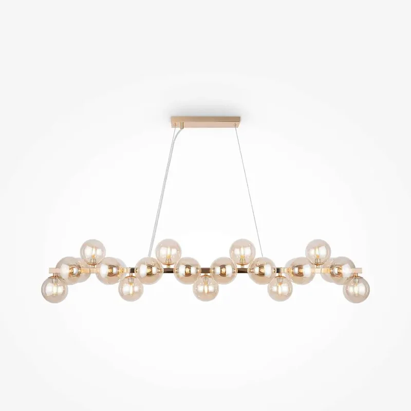 Pendelleuchte – Gold Metall, 25-flammiges Design, Glasschirme - Dallas | Maytoni