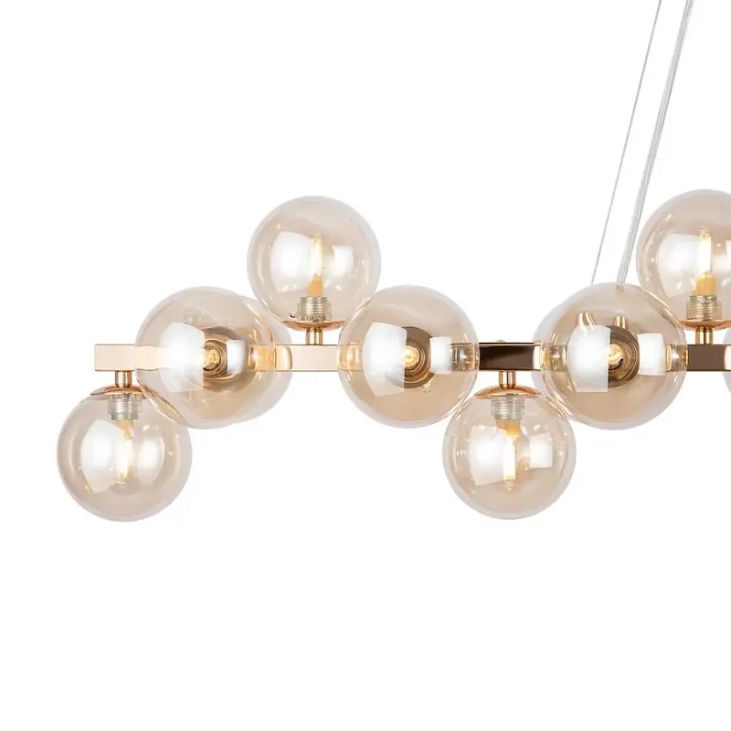 Pendelleuchte – Gold Metall, 25-flammiges Design, Glasschirme - Dallas | Maytoni