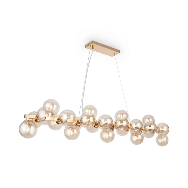 Pendelleuchte – Gold Metall, 25-flammiges Design, Glasschirme - Dallas | Maytoni