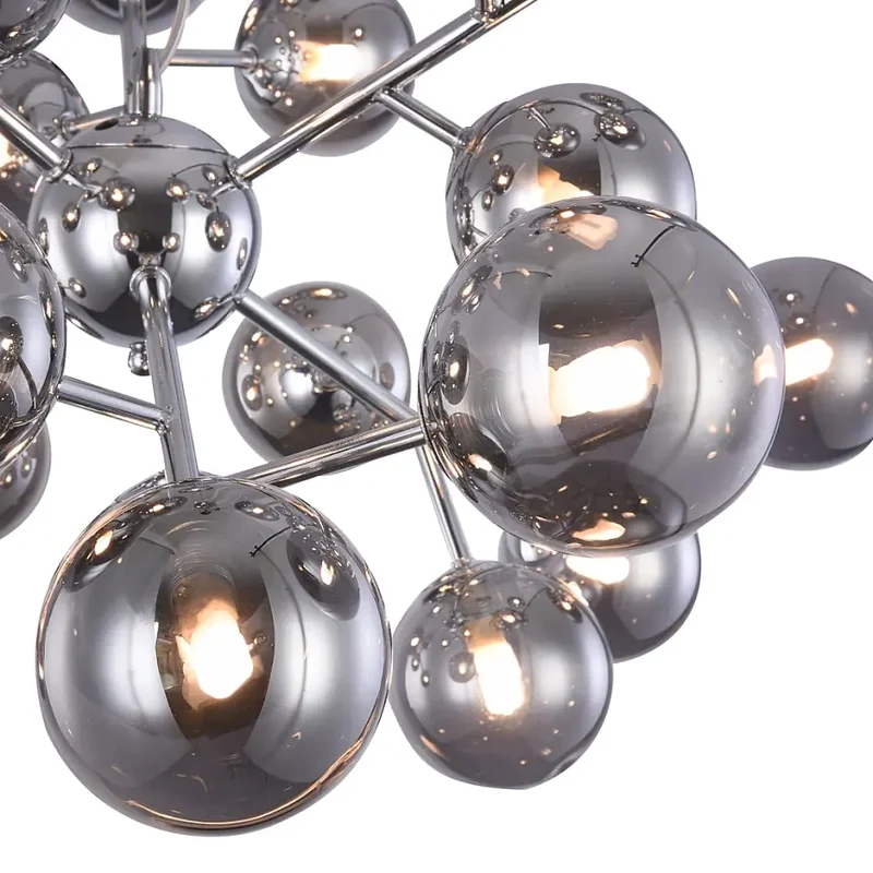 Pendelleuchte – Chrom Metall, 24-flammiges Design, Glasschirme - Dallas | Maytoni