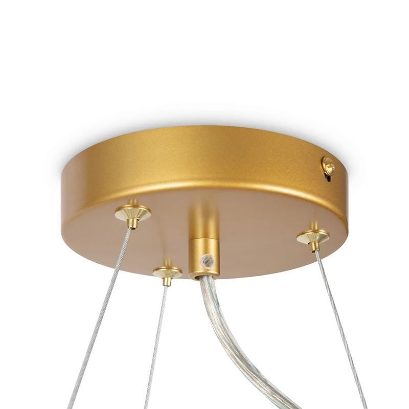 Pendelleuchte – Gold Metall, 11-flammiges Design, Glasschirme - Dallas | Maytoni