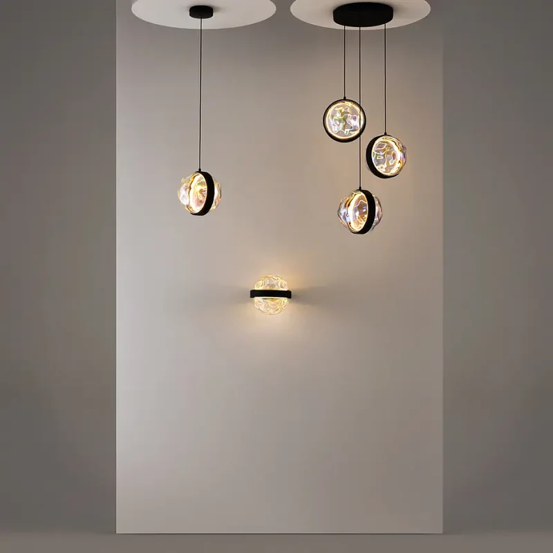 Pendelleuchte – Schwarzes Metall und Glasschirm, 6 W Leistung, Warmweiß, 319 cm Höhe - Misterio | Maytoni