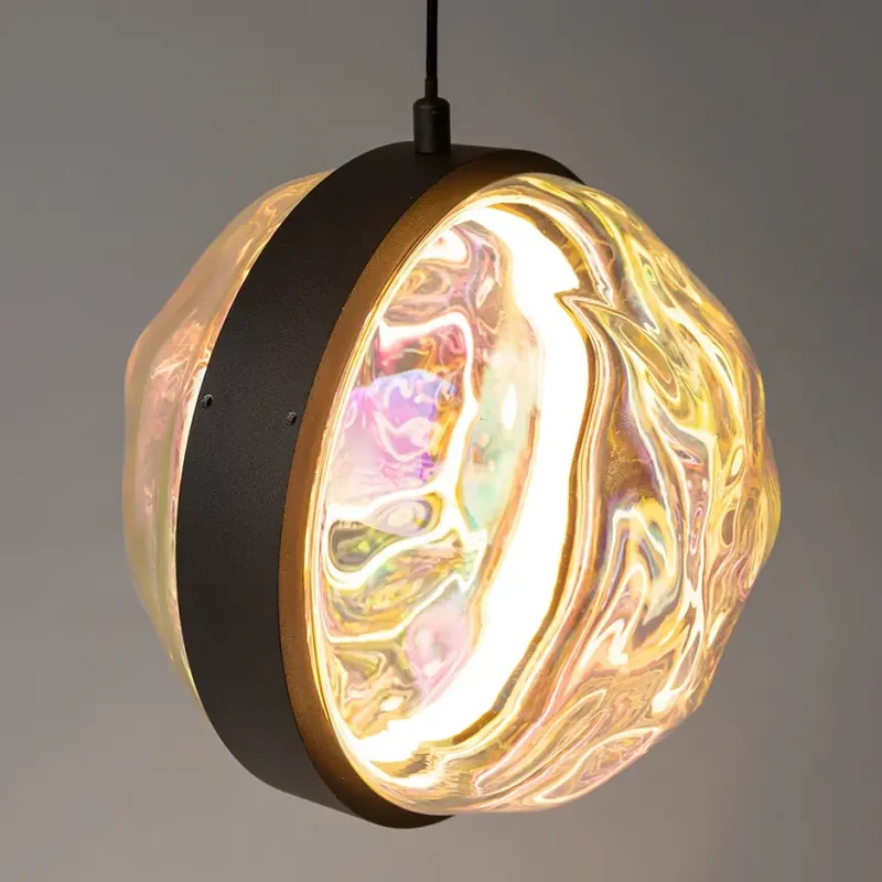 Pendelleuchte – Schwarzes Metall und Glasschirm, 6 W Leistung, Warmweiß, 319 cm Höhe - Misterio | Maytoni