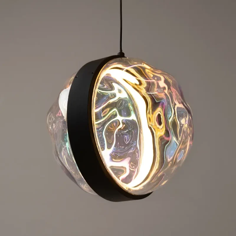 Pendelleuchte – Schwarzes Metall und Glasschirm, 15 W Leistung, Warmweiß, 320 cm Höhe - Misterio | Maytoni