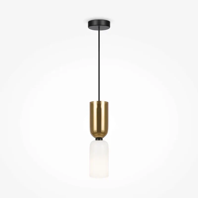 Pendelleuchte – Gold-Schwarz, Glasschirm, 1× E14, 40 W, Ø8 cm - Memory | Maytoni