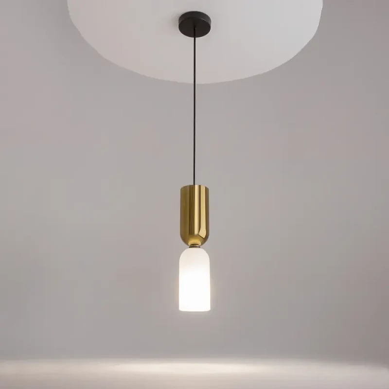 Pendelleuchte – Gold-Schwarz, Glasschirm, 1× E14, 40 W, Ø8 cm - Memory | Maytoni
