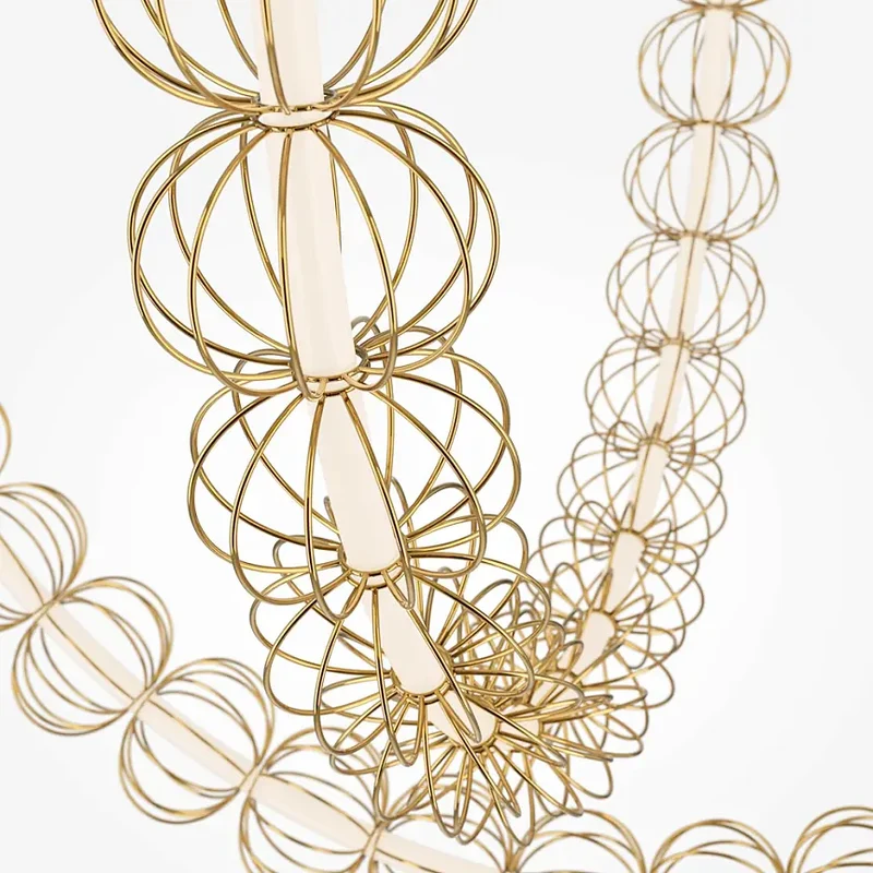 Pendelleuchte – Goldenes Metall, 117 W Leistung, Warmweiß Licht, 153,7 cm Länge - Golden Cage | Maytoni