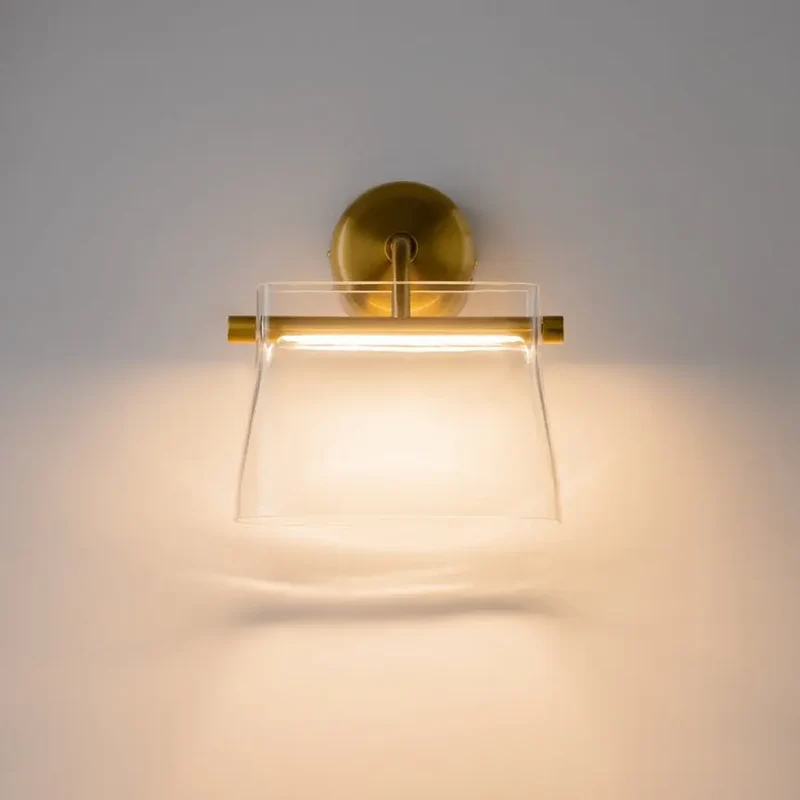 Wandleuchte – Messingfarbenes Metall, Glas, Warmweißes Licht, 27 cm Höhe - Cabaret | Maytoni