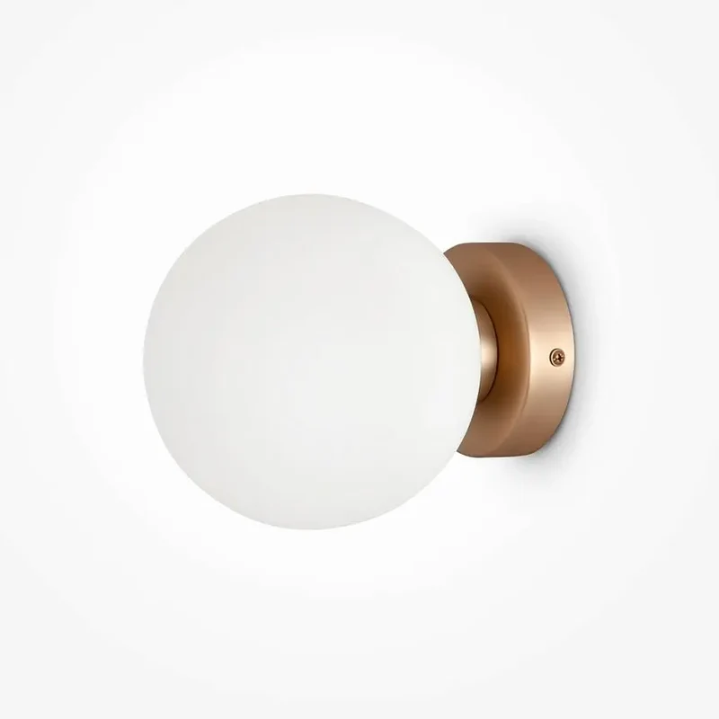 Wandleuchte – Goldenes Metall, Runde Glaskugel, 15 cm - Basic Form | Maytoni