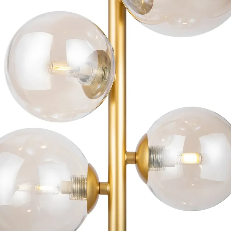 Pendelleuchte – Gold Metall, 6-flammiges Design, Glasschirme - Dallas | Maytoni
