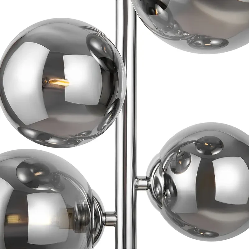 Pendelleuchte – Chrom Metall, 6-flammiges Design, Glasschirme - Dallas | Maytoni