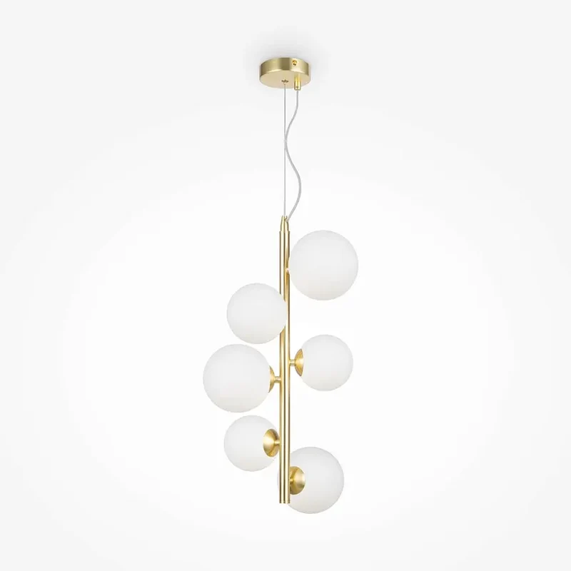 Pendelleuchte – Messing Metall, 6-flammiges Design, Glasschirme - Dallas | Maytoni