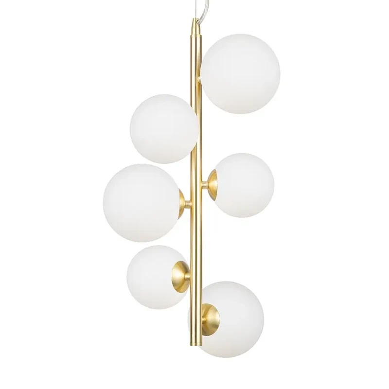 Pendelleuchte – Messing Metall, 6-flammiges Design, Glasschirme - Dallas | Maytoni