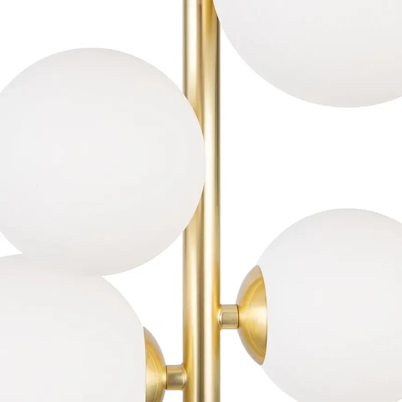 Pendelleuchte – Messing Metall, 6-flammiges Design, Glasschirme - Dallas | Maytoni