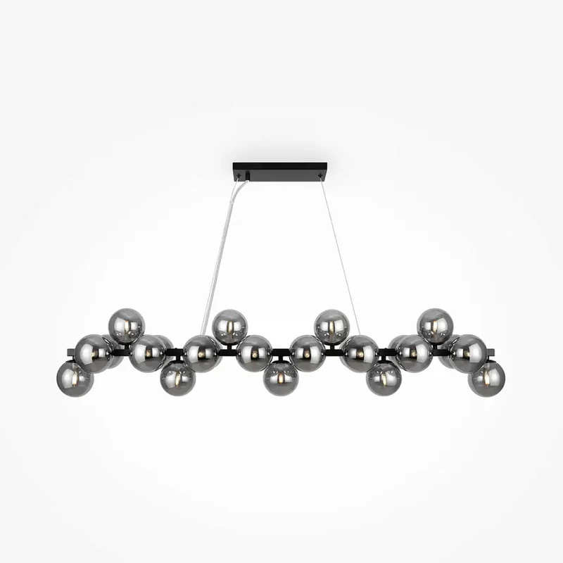 Pendelleuchte – Schwarzes Metall, 25-flammiges Design, Glasschirme - Dallas | Maytoni