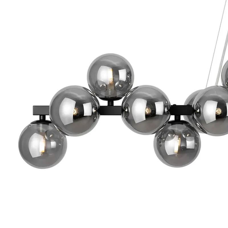 Pendelleuchte – Schwarzes Metall, 25-flammiges Design, Glasschirme - Dallas | Maytoni