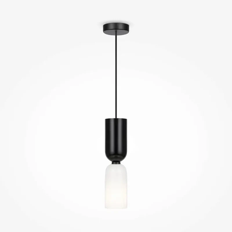 Pendelleuchte – Schwarzes Metall, Glasschirm, 1× E14, 40 W, Ø8 cm - Memory | Maytoni