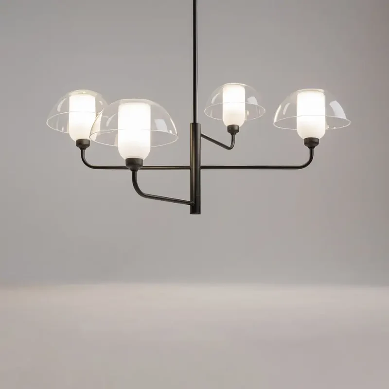 Pendelleuchte – Schwarzes Metall und Glas, 4× E14 Fassungen, 40 W Leistung, 91 cm Länge - Memory | Maytoni