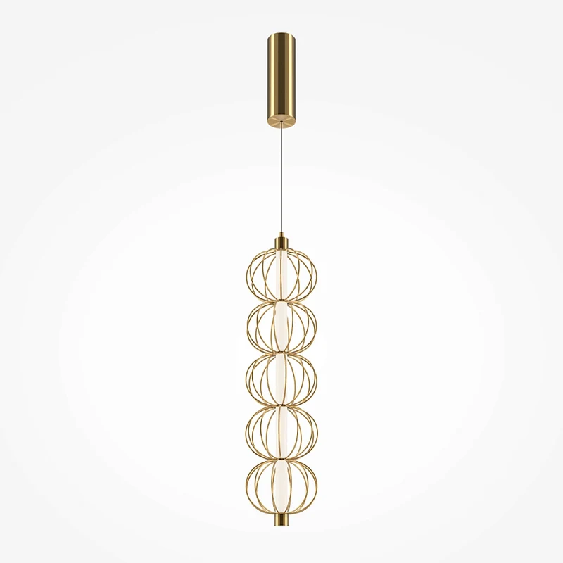 Pendelleuchte – Goldenes Metall, 17 W Leistung, Warmweiß Licht, Ø13,9 cm - Golden Cage | Maytoni