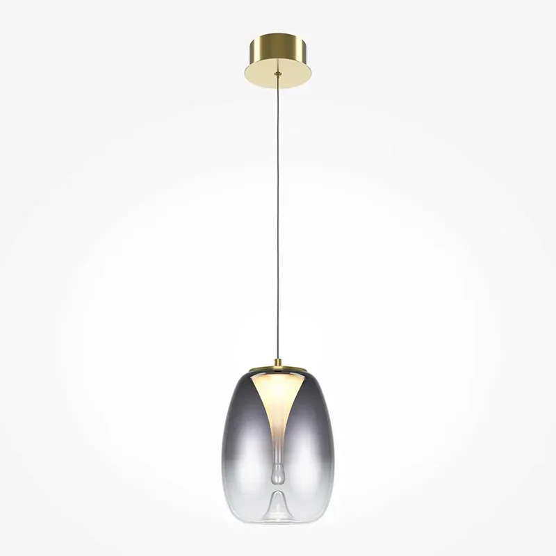 Pendelleuchte – Goldfarbenes Aluminium, Rauchgrauer Glasschirm, 7 W Leistung, IP20 Schutzart, Ø20 cm - Splash | Maytoni