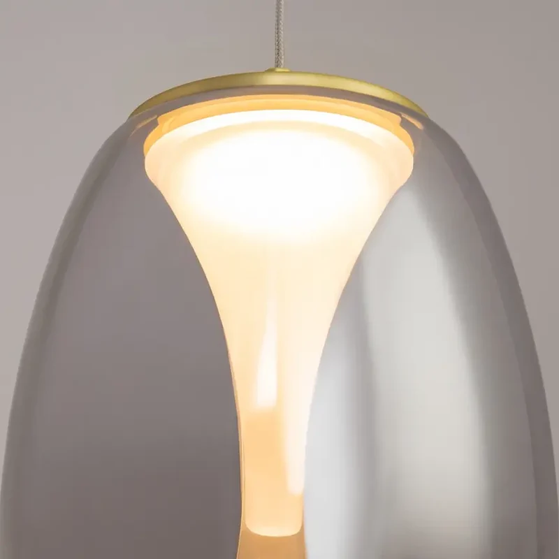 Pendelleuchte – Goldfarbenes Aluminium, Rauchgrauer Glasschirm, 7 W Leistung, IP20 Schutzart, Ø20 cm - Splash | Maytoni