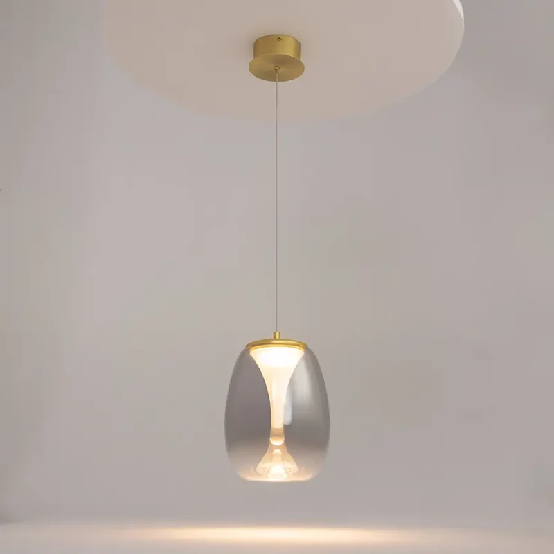 Pendelleuchte – Goldfarbenes Aluminium, Rauchgrauer Glasschirm, 7 W Leistung, IP20 Schutzart, Ø20 cm - Splash | Maytoni