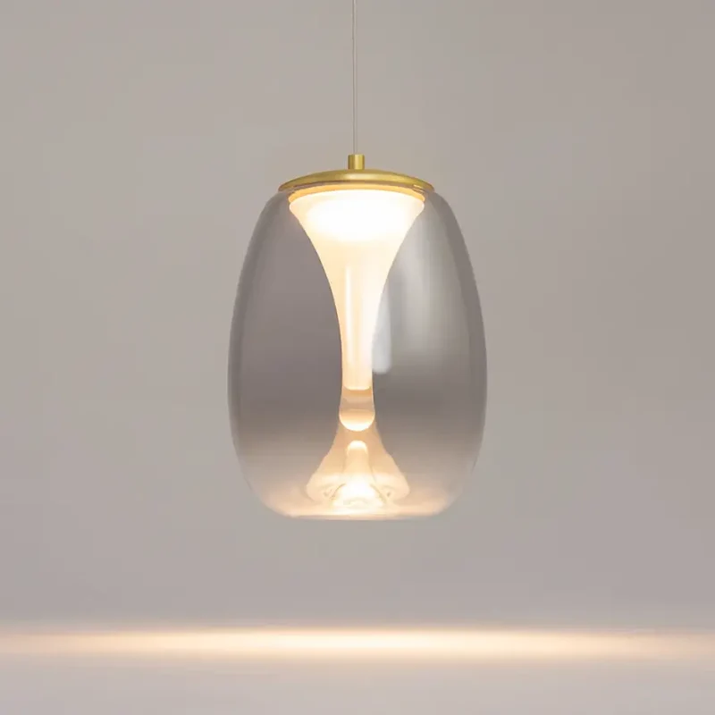 Pendelleuchte – Goldfarbenes Aluminium, Rauchgrauer Glasschirm, 7 W Leistung, IP20 Schutzart, Ø20 cm - Splash | Maytoni