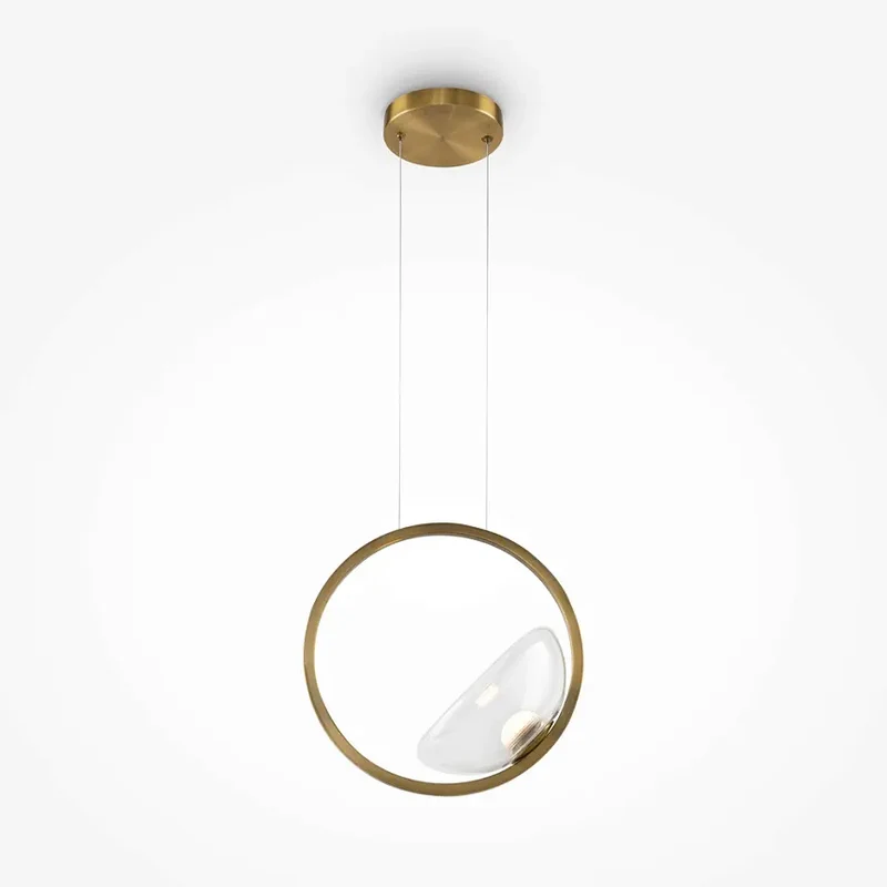Pendelleuchte – Messingfarbenes Metall, Höhenverstellbar, 5 W Leistung, Warmweißes Licht, 35 cm Höhe - Lunare | Maytoni