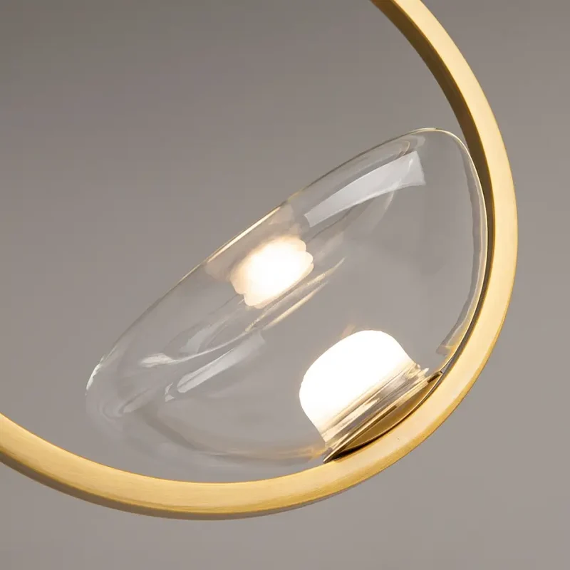 Pendelleuchte – Messingfarbenes Metall, Höhenverstellbar, 5 W Leistung, Warmweißes Licht, 35 cm Höhe - Lunare | Maytoni