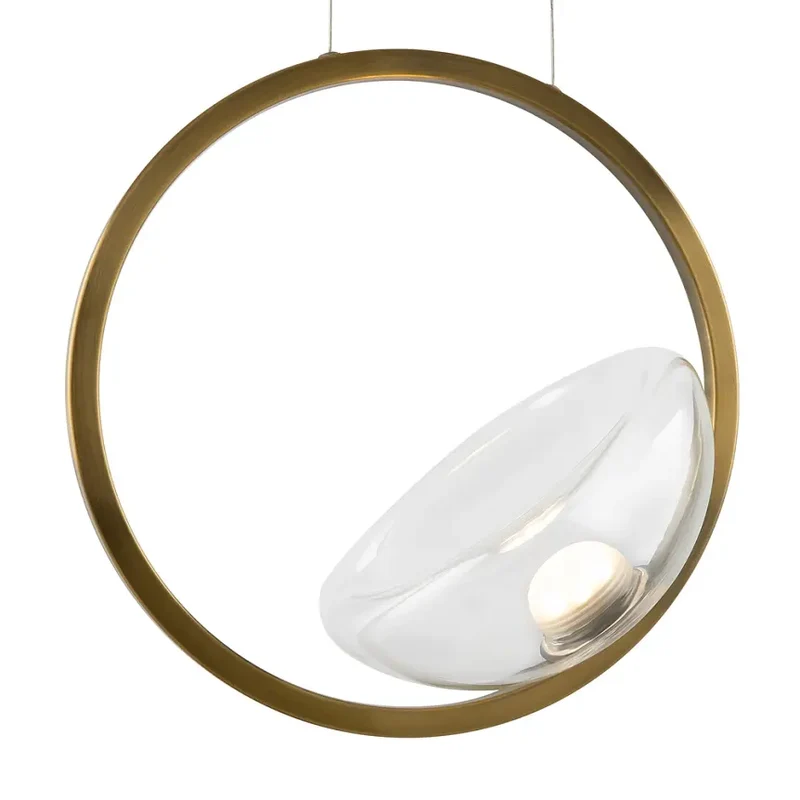 Pendelleuchte – Messingfarbenes Metall, Höhenverstellbar, 5 W Leistung, Warmweißes Licht, 35 cm Höhe - Lunare | Maytoni