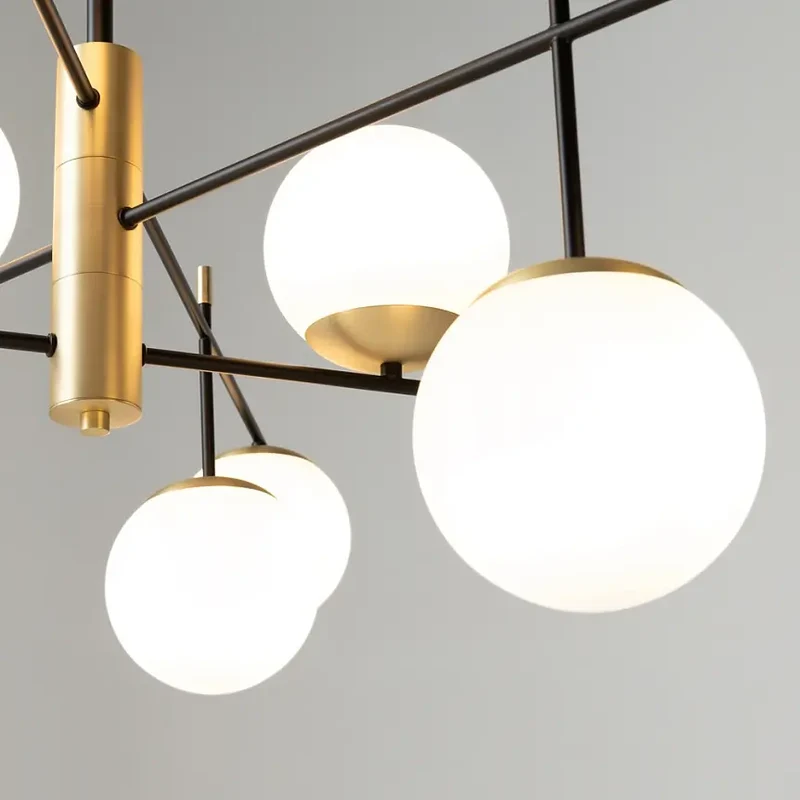 Pendelleuchte – Schwarzes Metall, Glasschirme, 9× E14, Ø131,5 cm - Nostalgia | Maytoni