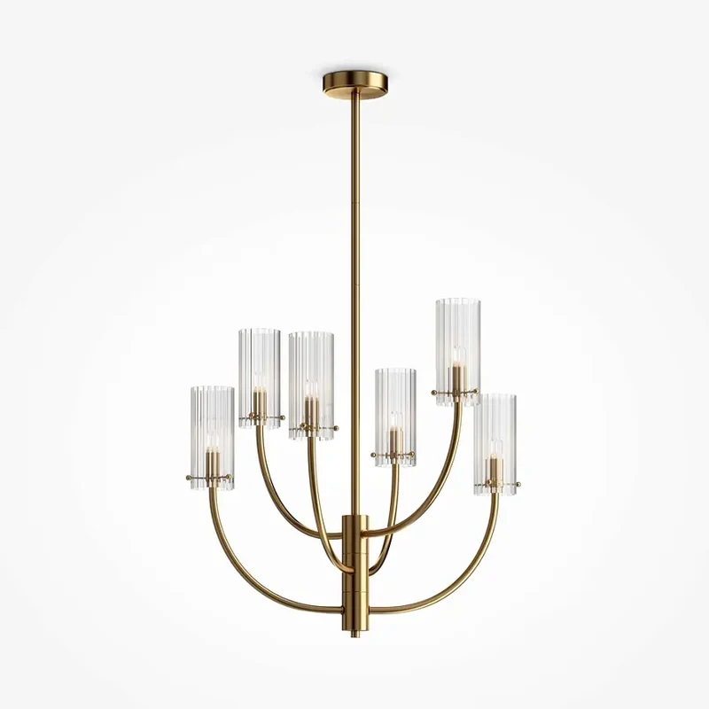 Pendelleuchte – Messingfinish, Glasschirme, 6 G9 Fassungen - Arco | Maytoni