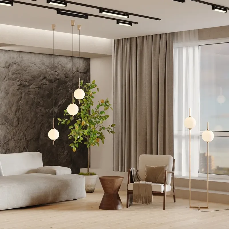 Pendelleuchte – Messing Finish, Metallgehäuse, 7W Leistung, 360° Licht - The Sixth Sense | Maytoni